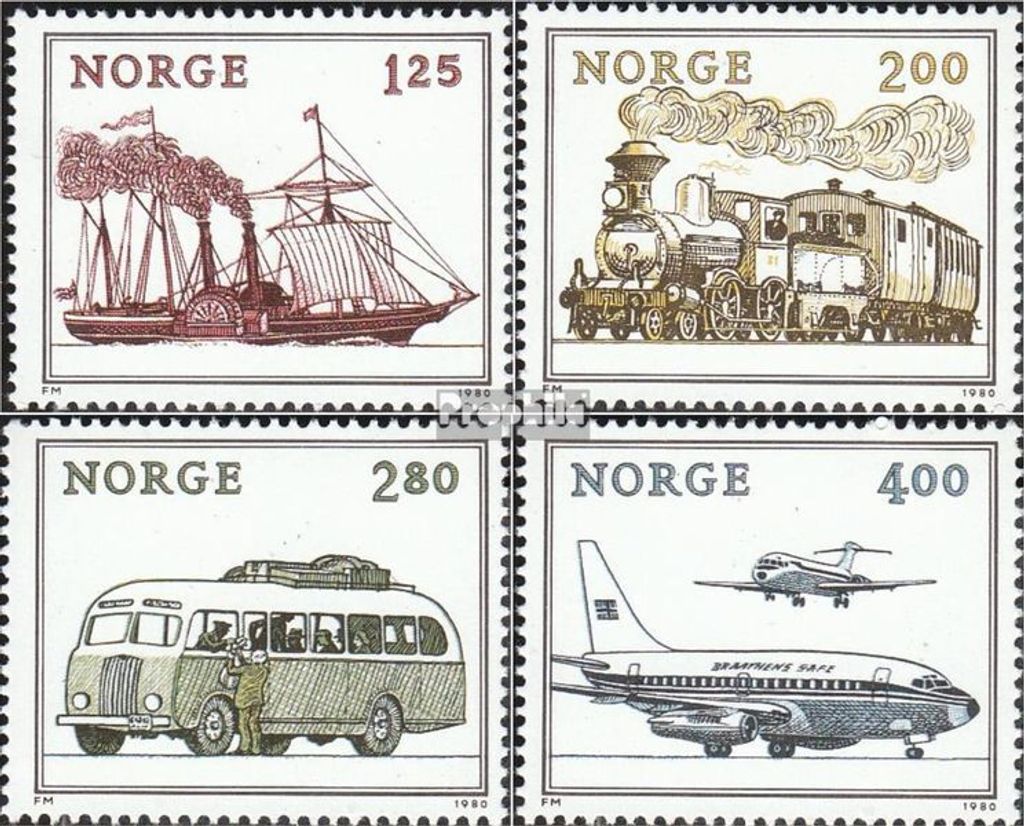 Briefmarken Norwegen 1980 Mi 817-820 (kompl.Ausg.) Produktbild 