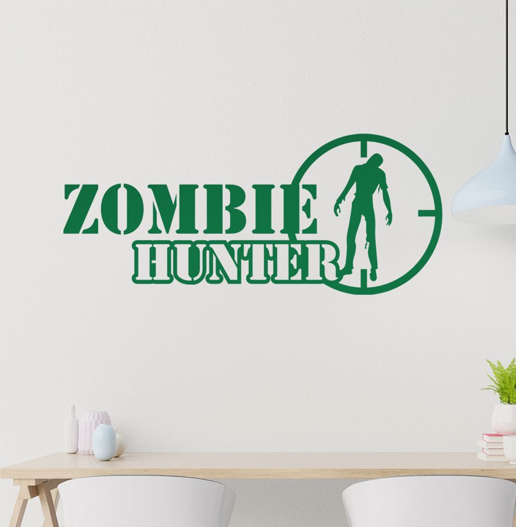 KIWISTAR Zombie Hunter - Surival Shotgun Apokalypse Virus Training Wandtattoo in 6 Größen - Wandaufkleber Wall Sticker - Dekoration, Küche, Wohn...