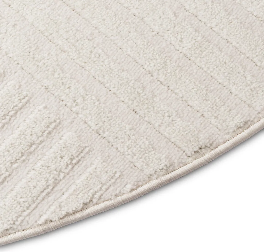 Tapis Blanc Rond 100cm Design HYGGE Soft Touch pour Décoration Moderne - 6