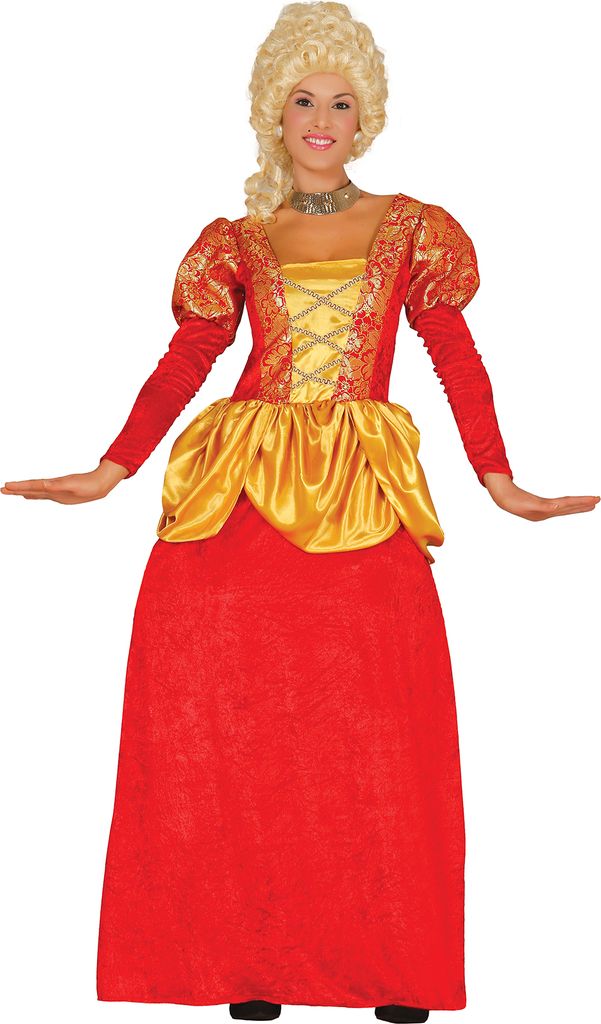 Marquisen Karnevalskostüm Rotes Kleid Goldene Details Damenmode Historisch Edelkostüm Fasching Karneval Erwachsene Klassisches Gewand Unterrock, ...