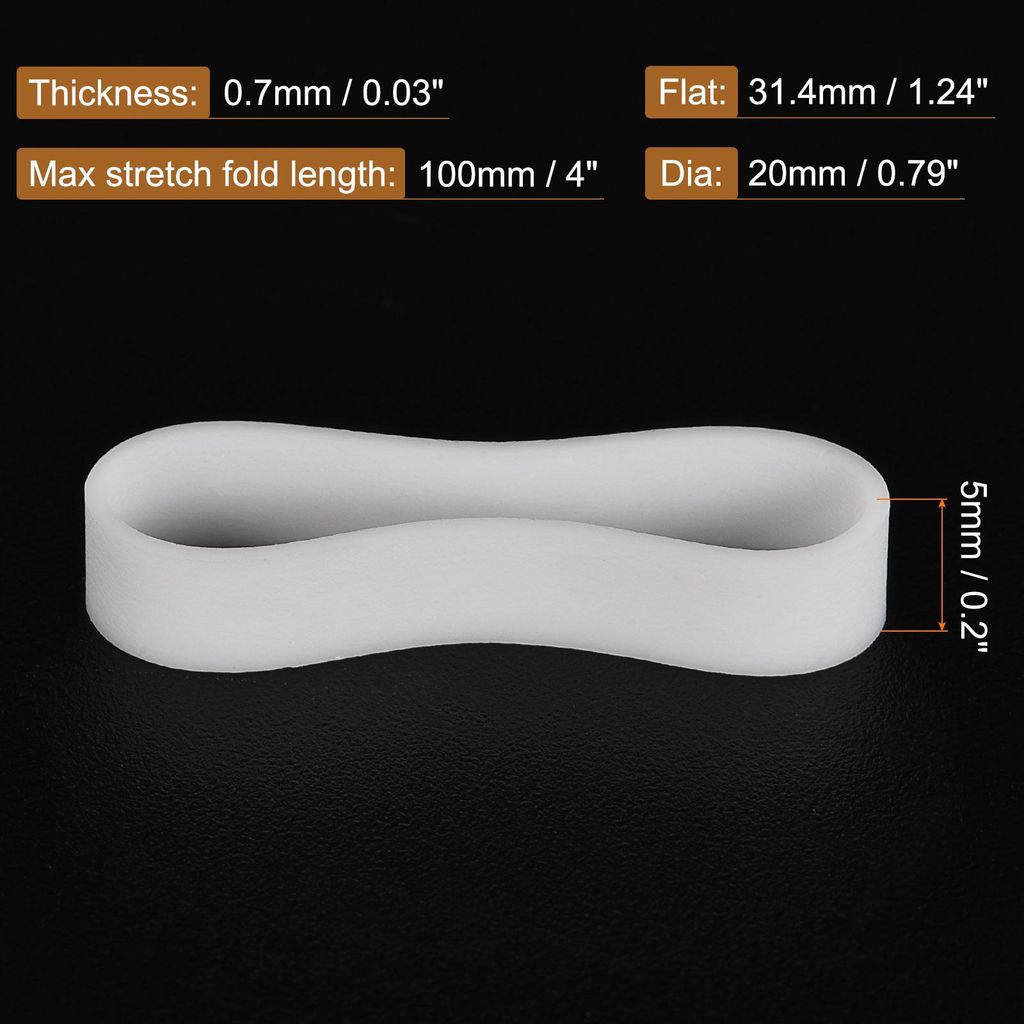 100 Stš¹ck Silikon Kautschuk B?nder Ringe Rutschfest 20mm Durchm. 0.7mm Dick 5mm Breit fš¹r Drahtseilkabeln Bš¹ndel Umwickeln
