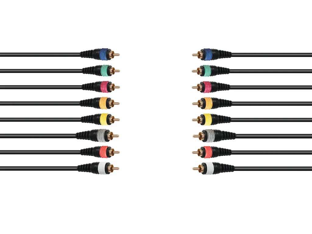 Câble Multipaire Audio 8 RCA Mâles vers 8 RCA 15m OMNITRONIC Snake