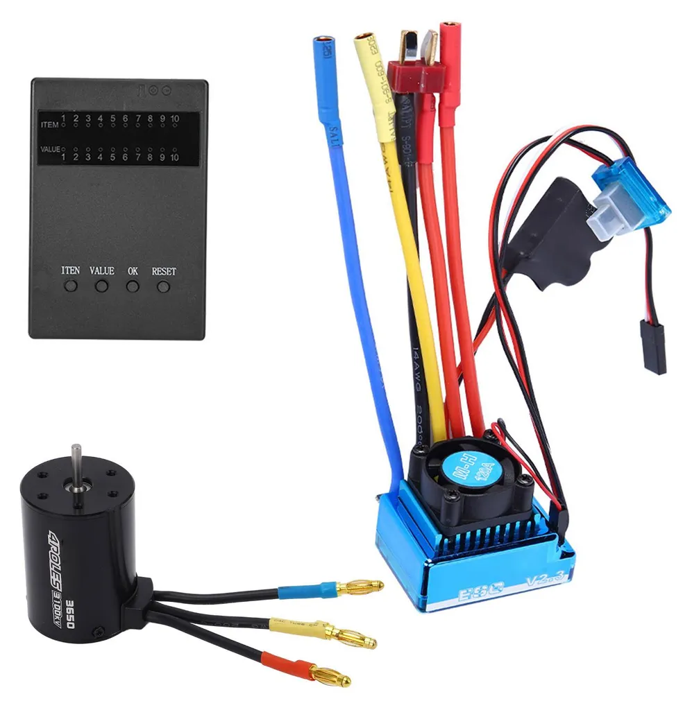Kit Moteur RC Brushless 3100KV Anti-Surchauffe avec ESC 120A et Carte