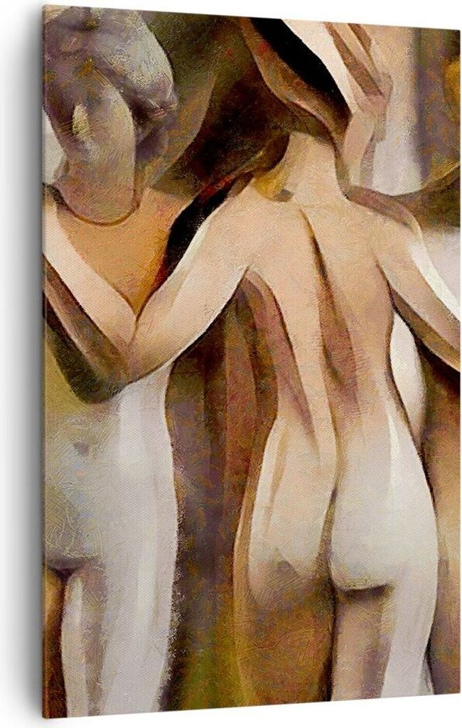 Bild auf Leinwand - Leinwandbild - Einteilig - Frau Akt Skulptur - 80x120cm - Wand Bild - Wanddeko - Wandbilder - Leinwanddruck - Wanddekoration - ...