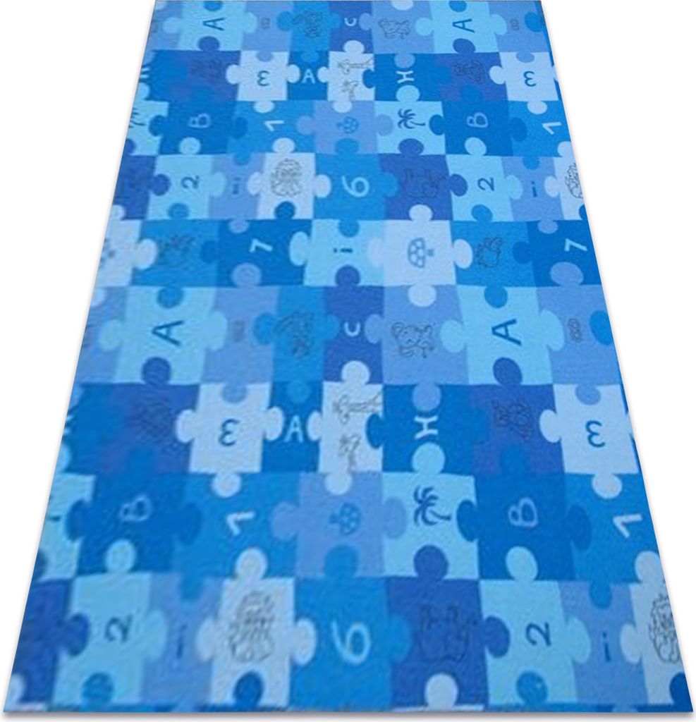 Teppich PUZZLE blau Blau 100x500 cm