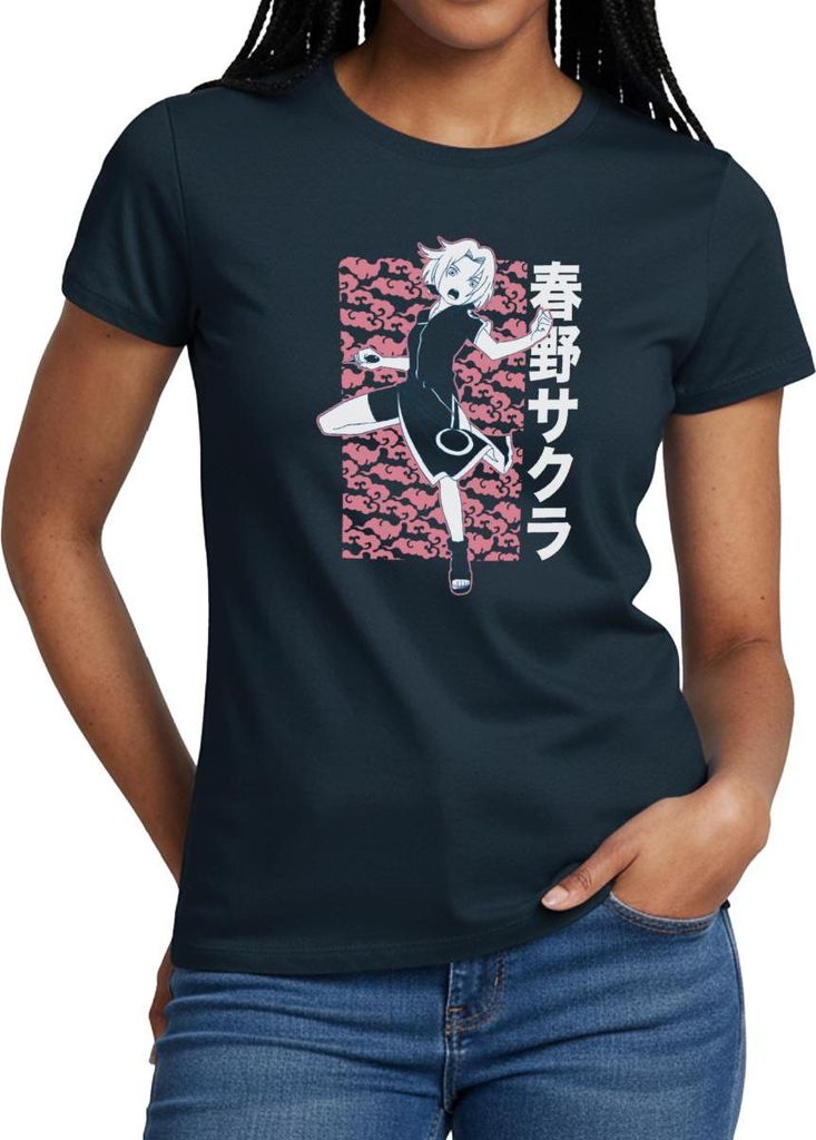 Spreadshirt Naruto Cooles Design Mit Sakura Frauen T-Shirt, L, Navy