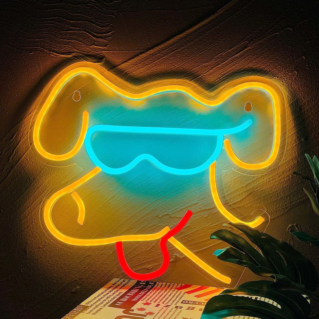 Hund Neonlicht Dekoleuchten Neon Schild Gaming Neon Sign, LED Leuchtreklame Wanddekoration für Gaming Zimmer Schlafzimmer Wand Bar Party Geschenke...