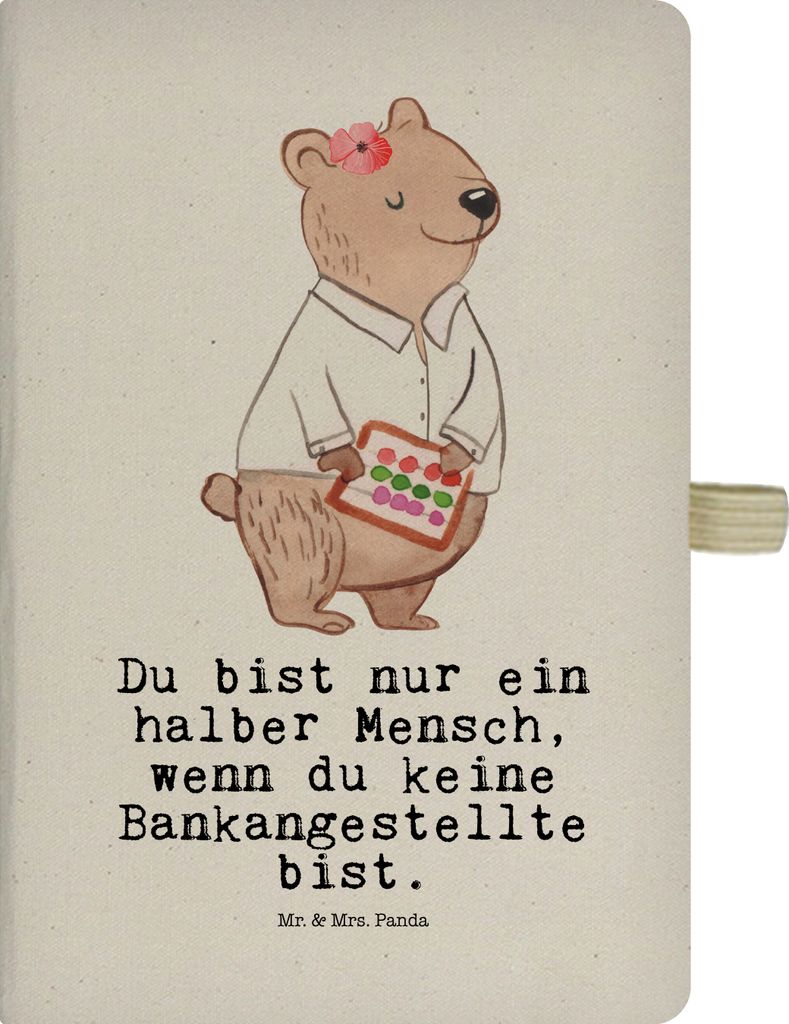 Mr. & Mrs. Panda Journal Bankangestellte Herz - Transparent - Geschenk, Tagebuch, Witzig, Beruf, Skizzenbuch, notizbuch, Lustig, Reisetagebuch, Adr...