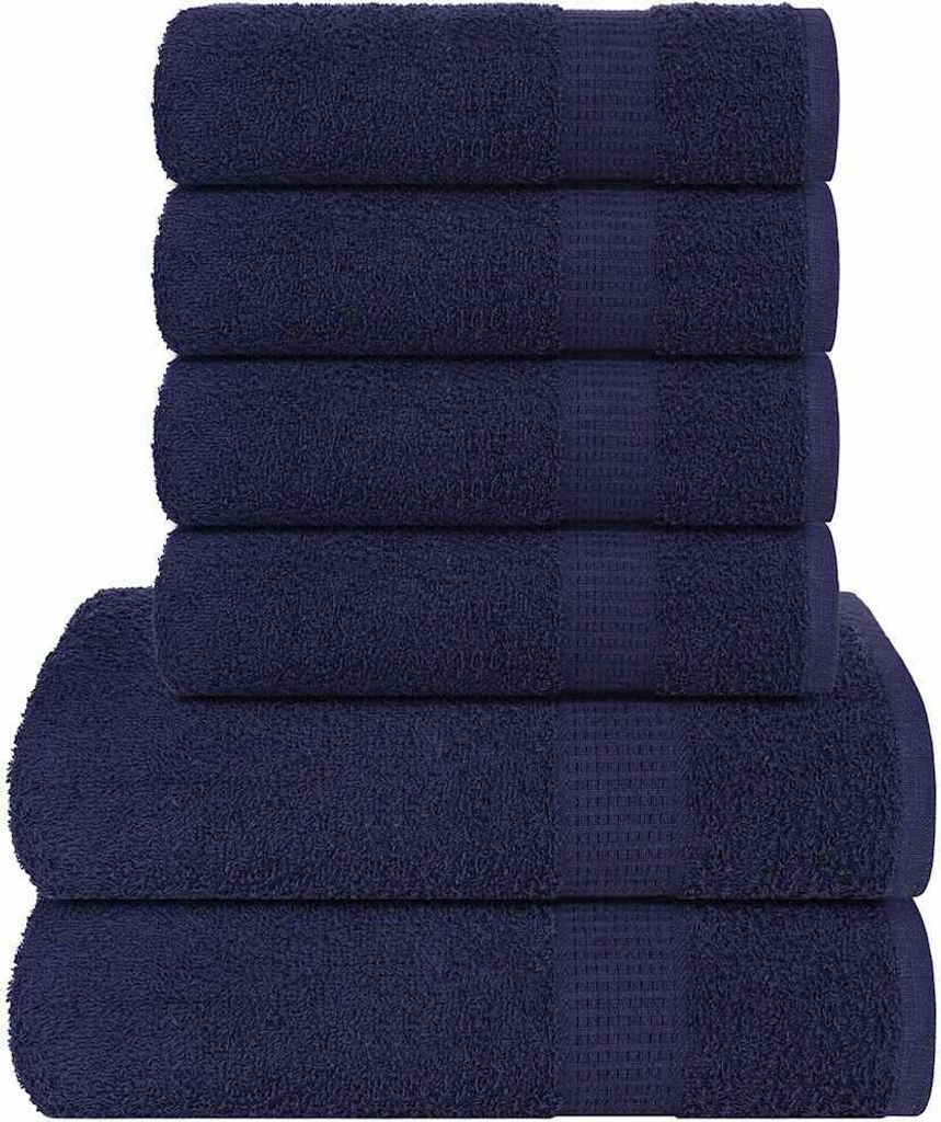 6-tlg. Handtuch-Set Marineblau 360 g/m² 100% Baumwolle