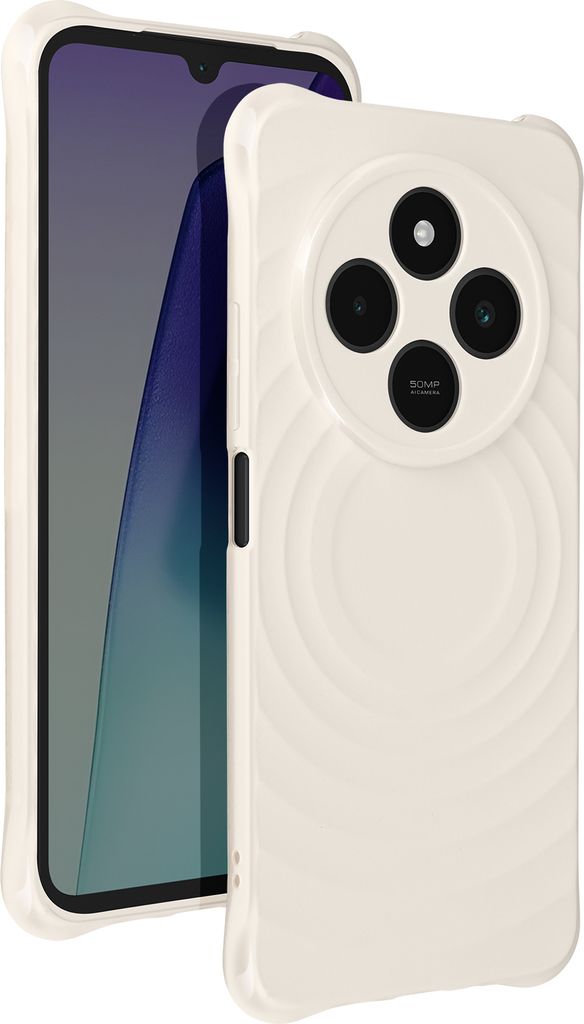 iMak, Silikon Hülle für Xiaomi Redmi 14C Stoßfest Wellendesign, Schwarz