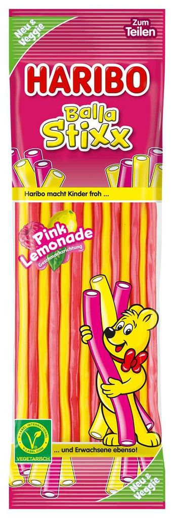 Haribo Balla Stixx Pink Lemonade vegetarisch 175g Produktbild 