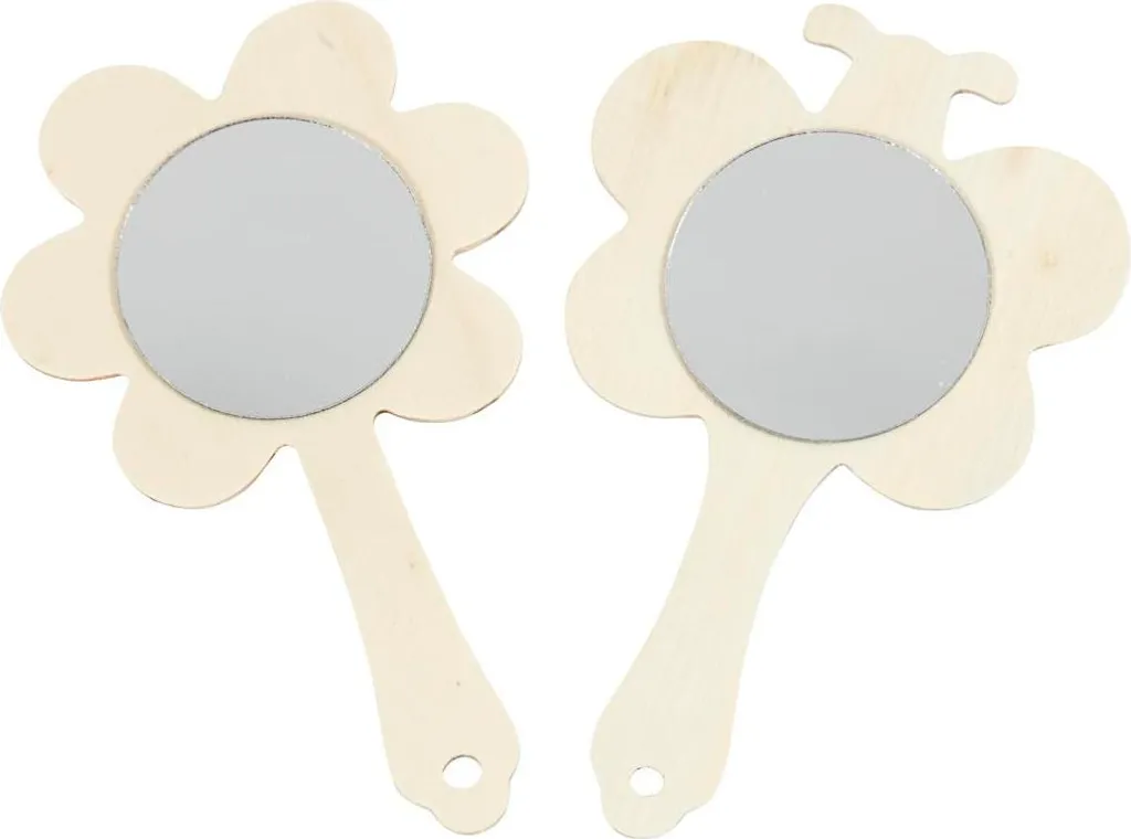 Miroir à main en bois Fleur et papillon Creativ Company Set 20 pièces