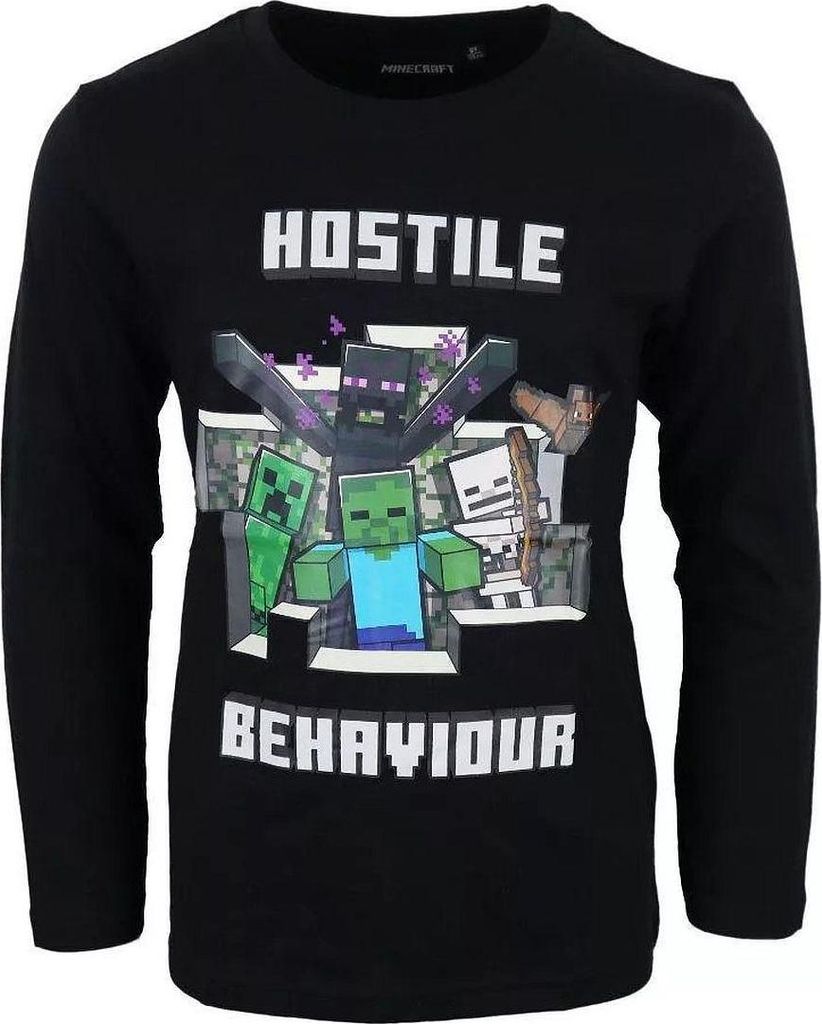 Fashion UK Langarmshirt Enderman Spieler Gamer schwarz (128)
