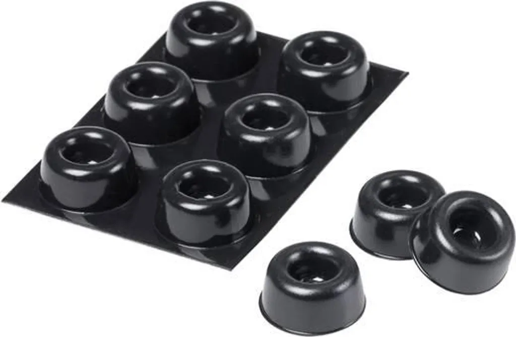 Pieds de Rechange pour Électroménager et Hi-Fi 3M SJ 5009 Noirs - 6 Pièces