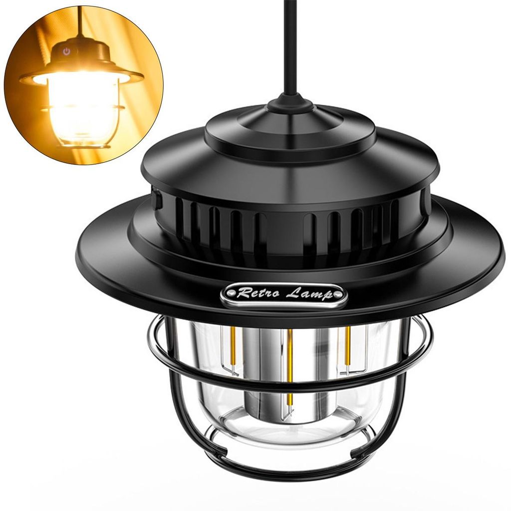 Campinglampe, tragbare wiederaufladbare LED-Lampe, 4 Lichtmodi 1300K–6500K, dimmbar, wasserdicht, für Zelt, Stromausfall, Camping und Angeln gee...