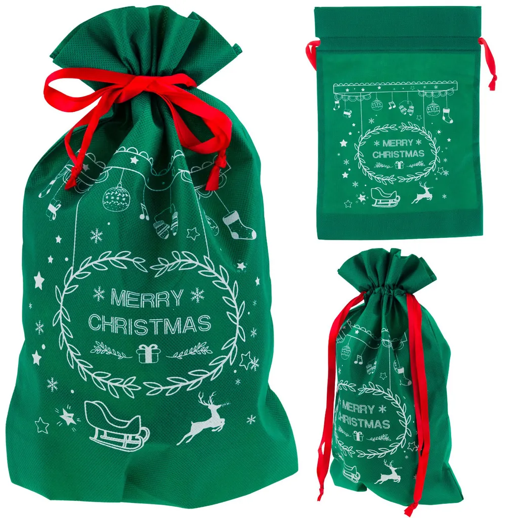Sac Cadeau Noël Vert Eco Wrap - Fini le Gaspillage de Papier Cadeau