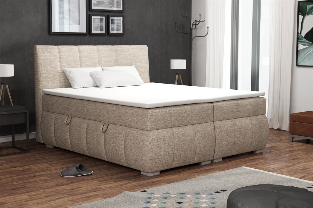 Boxspringbett Schlafzimmerbett VINCENZA 180x200cm inkl.Bettkasten