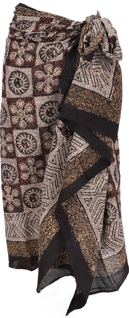 Leichter Pareo Schal, Sarong, Handbedrucktes Baumwolltuch - Produktbild 