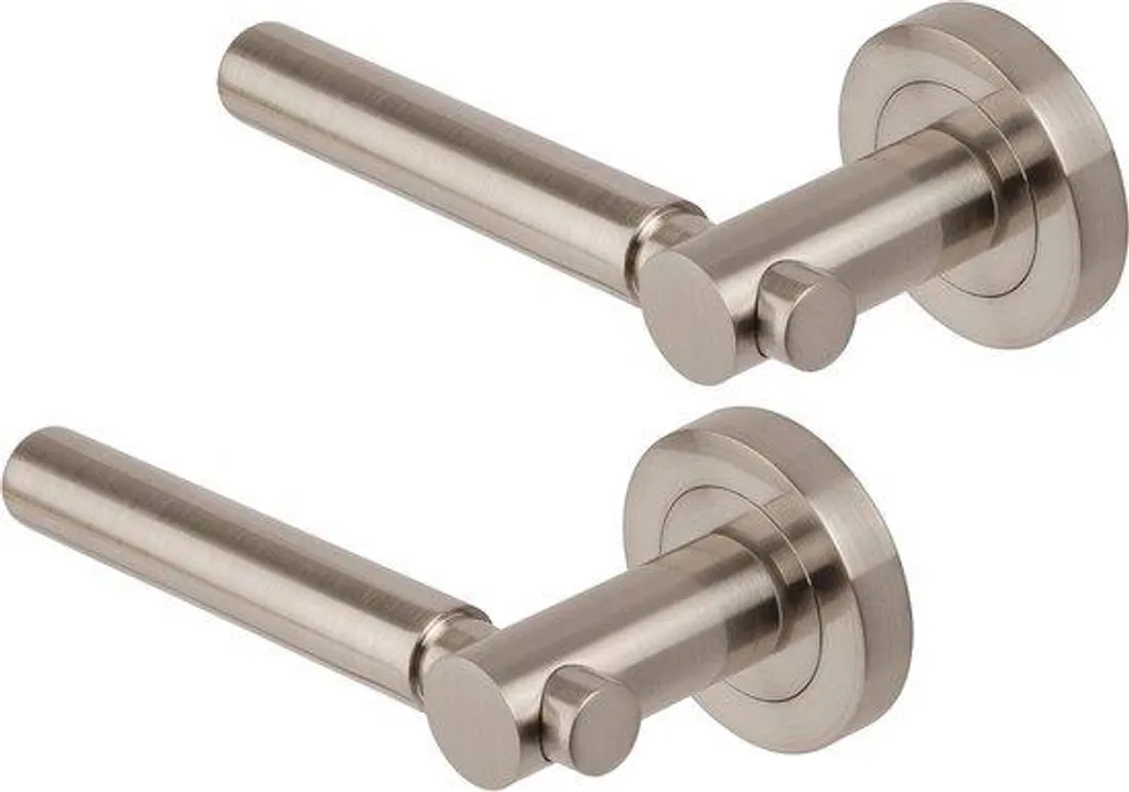 Poignées de porte rondes DH3610 en satin et nickel pour intérieur chic