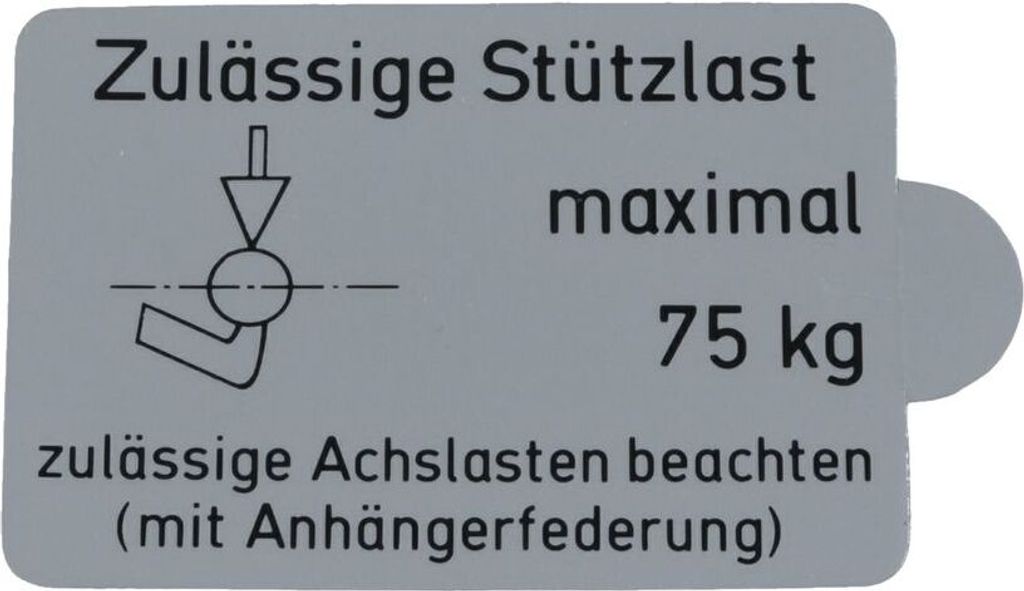 10 Stück - Aufkleber Stützlast 75 kg - Klebefolie