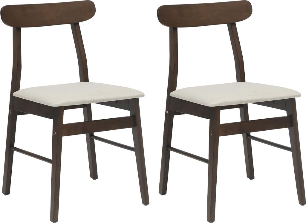 vidaXL Esszimmerstuhl 2 pcs Dunkelbraun, Hell Massives Gummiholz