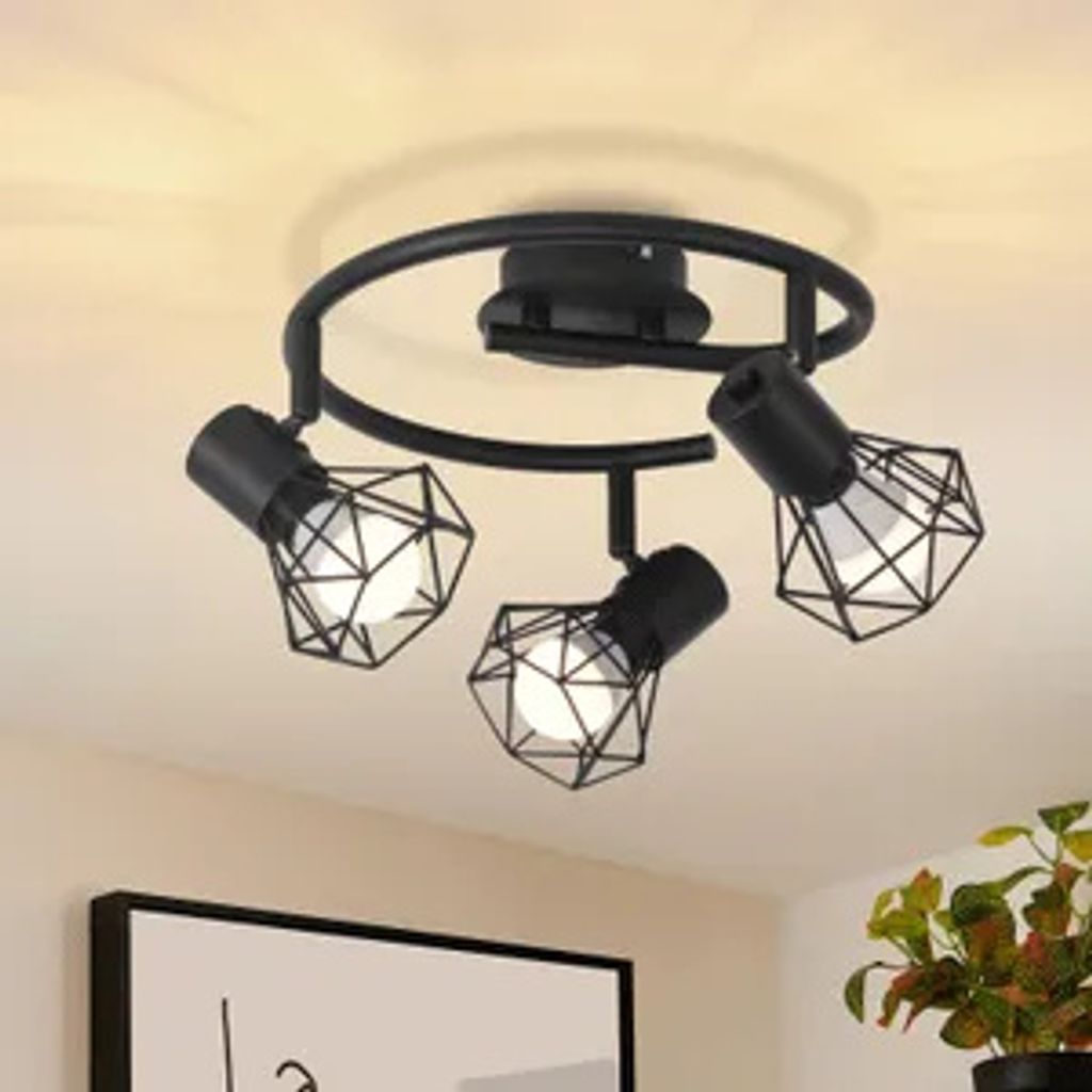 ZMH Spot de plafond noir à 3 flammes, E14, orientable à Image du produit 