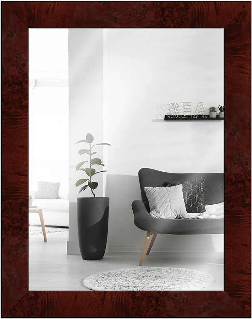 Offerta Specchio MendeFrames 40x40 Legno Radice Scuro - Parete Decor