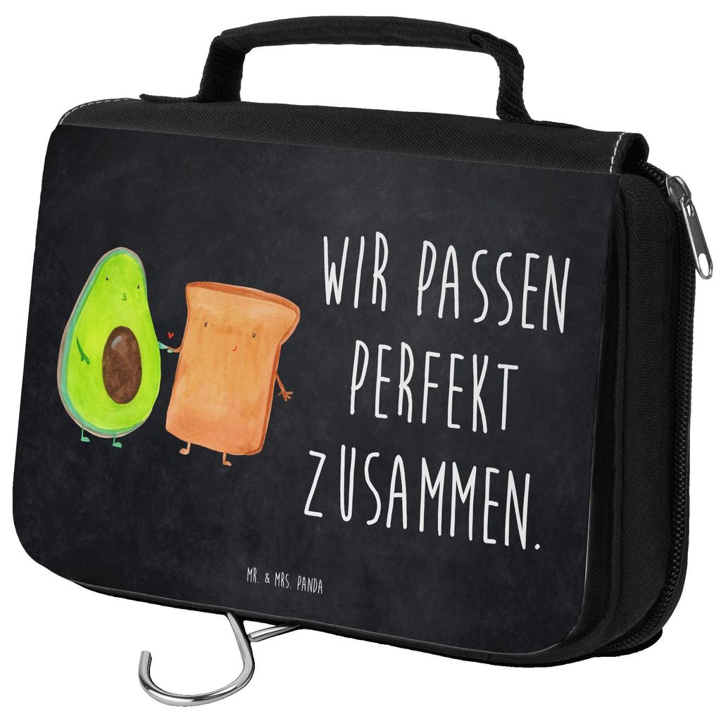 Mr. & Mrs. Panda kulturtäschchen Avocado Toast - Kreidetafel - Geschenk, beautycase, badtasche, Liebe, Freund, kosmetiktäschchen, Kulturbeutel, H...