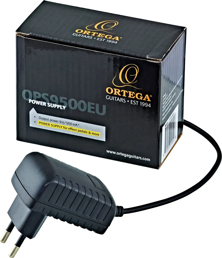 Adaptateur secteur Ortega EU 9V 500mA DC pour pédales d'effet guitare