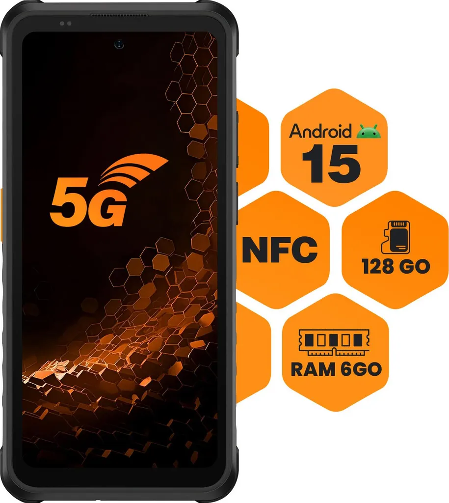 Smartphone Chantier HAMMER Iron 6 Noir 128GB Android 14 Écran IPS - 12