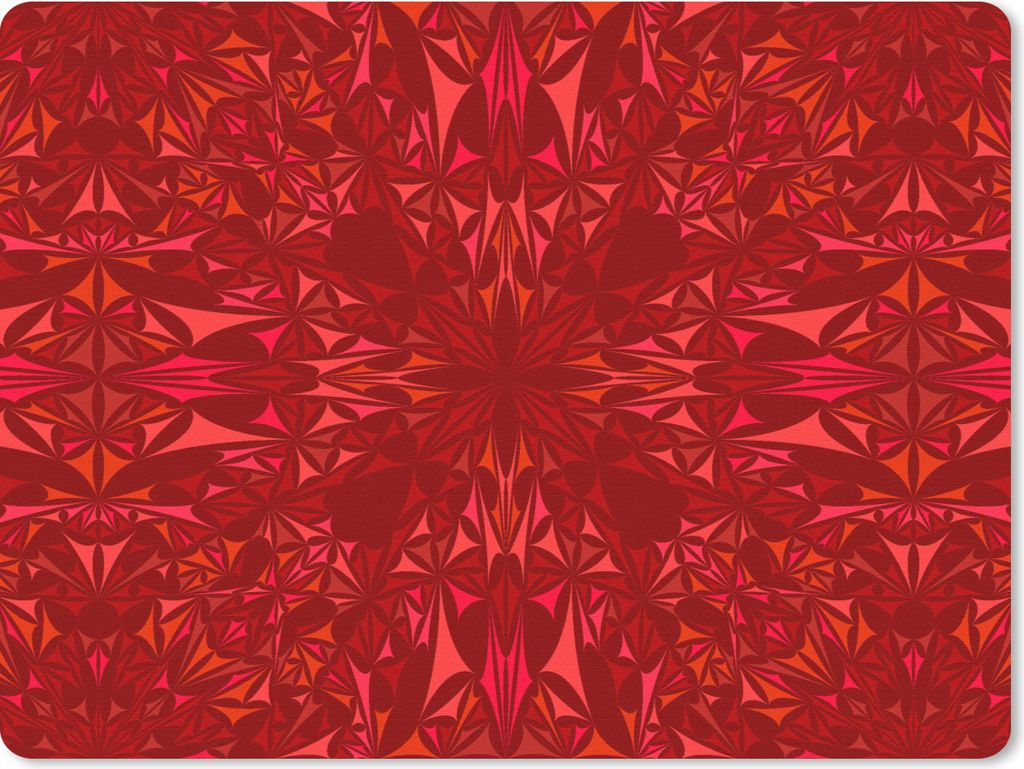 MuchoWow Mauspad Mousepad Kristall - Rot - Kaleidoskop - Design - Muster 40x30 cm - Mousepads - Maus Mat - Pad - Mausunterlage - Anti Rutsch