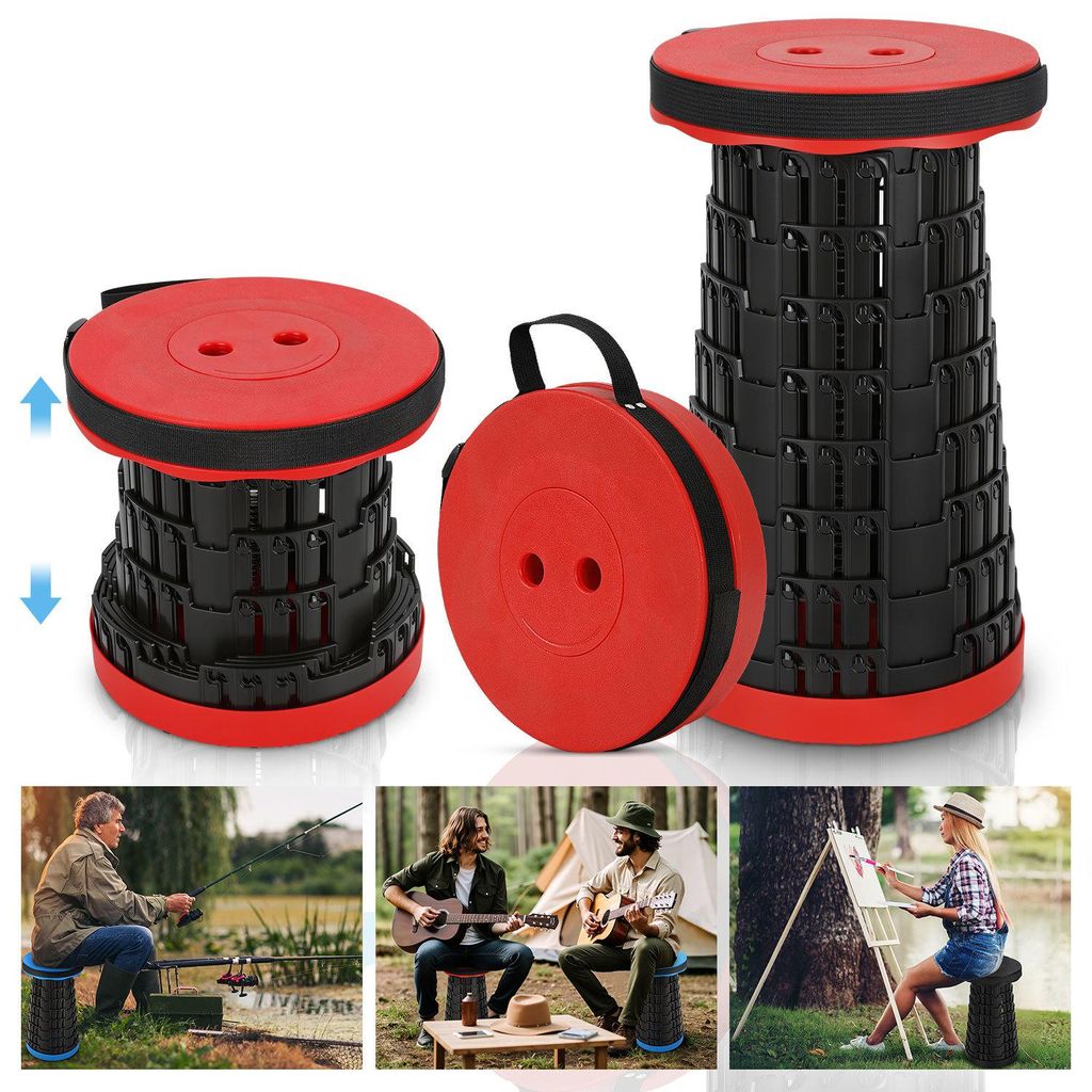 Peviasot, 4 chaises pliantes portables, couleur rouge, Image du produit 