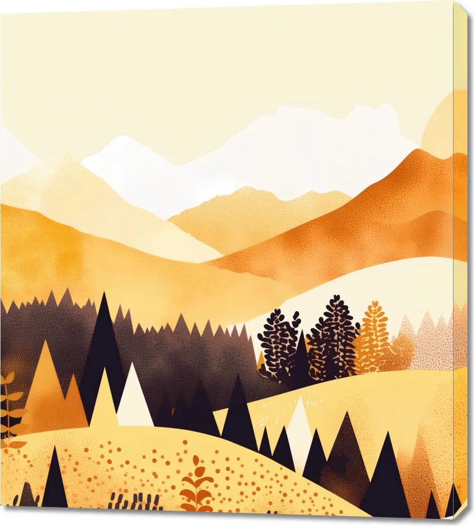 Quadro 90x100 cm Tramonto Dorato | Stampa su Tela Alta Qualità Oro