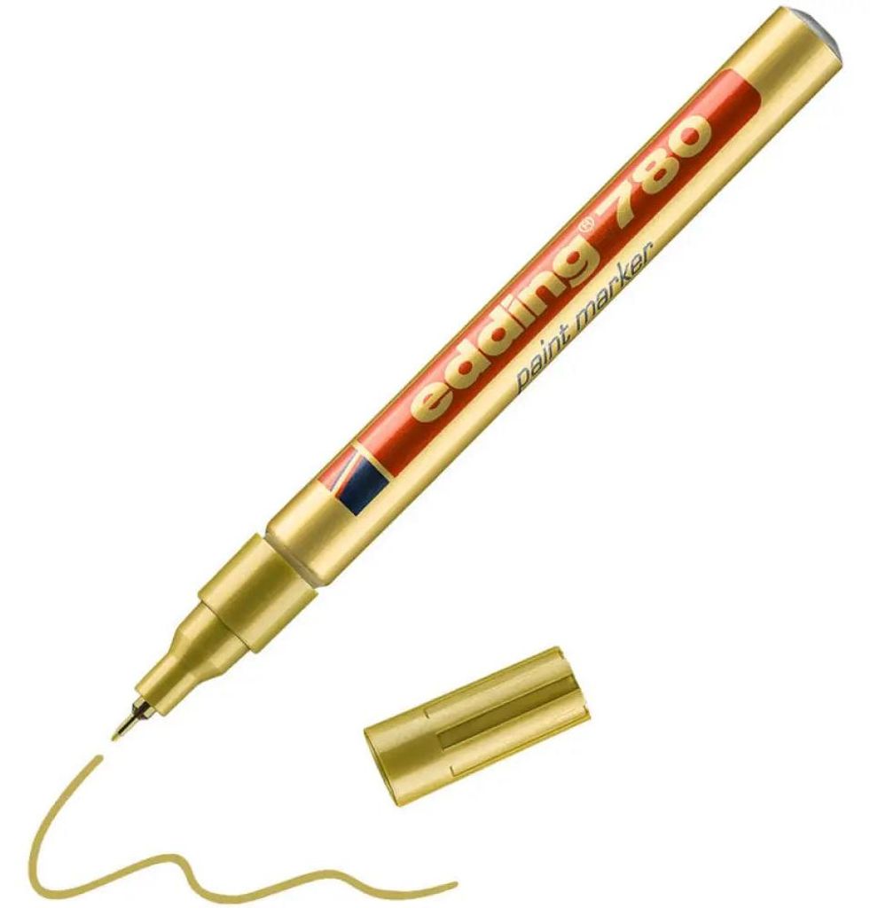 Edding e-780, Gold, Gold, Fein, Feine Spitze, Rund, Glas, Produktbild 