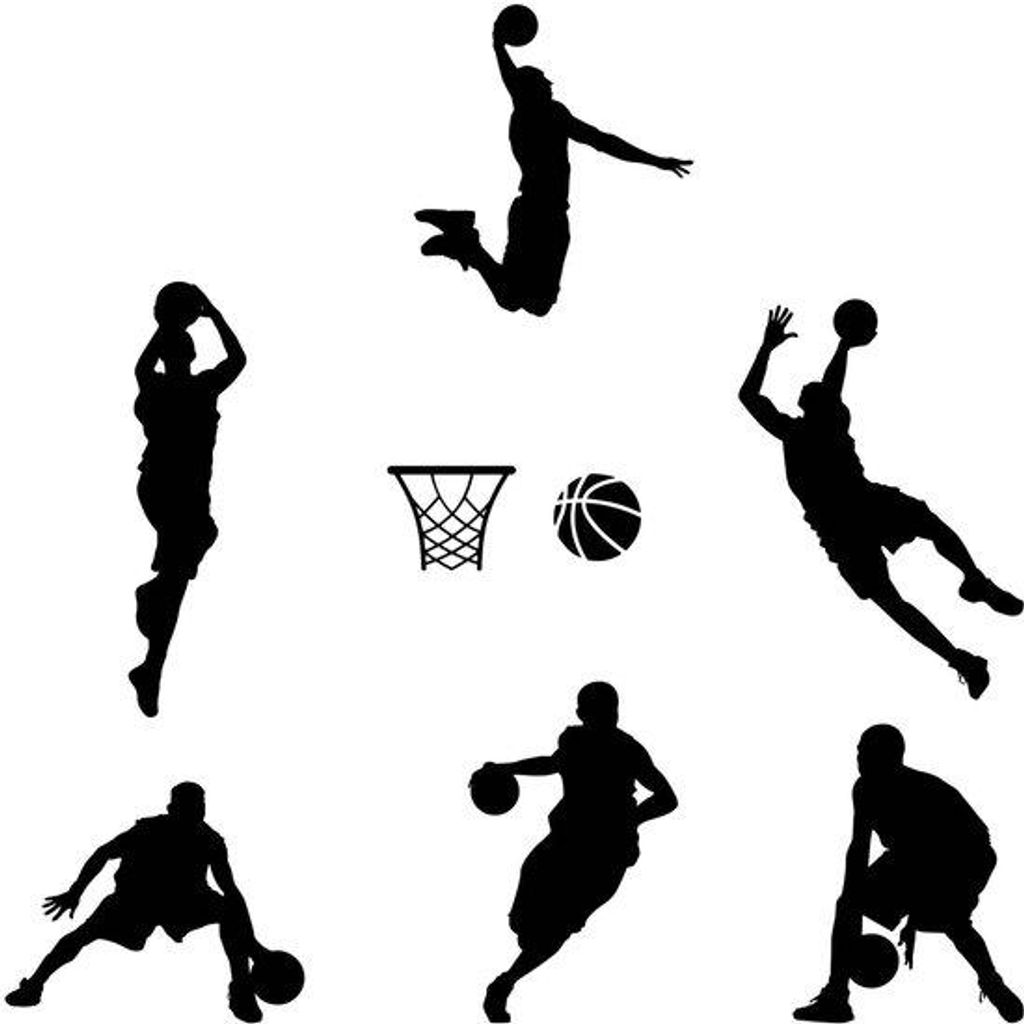 Großes, buntfarbenes Basketball-Held-Motiv-Wandkunst für Jungs Zimmer, Küche oder Wohnzimmer, ein großes Wandtattoo.