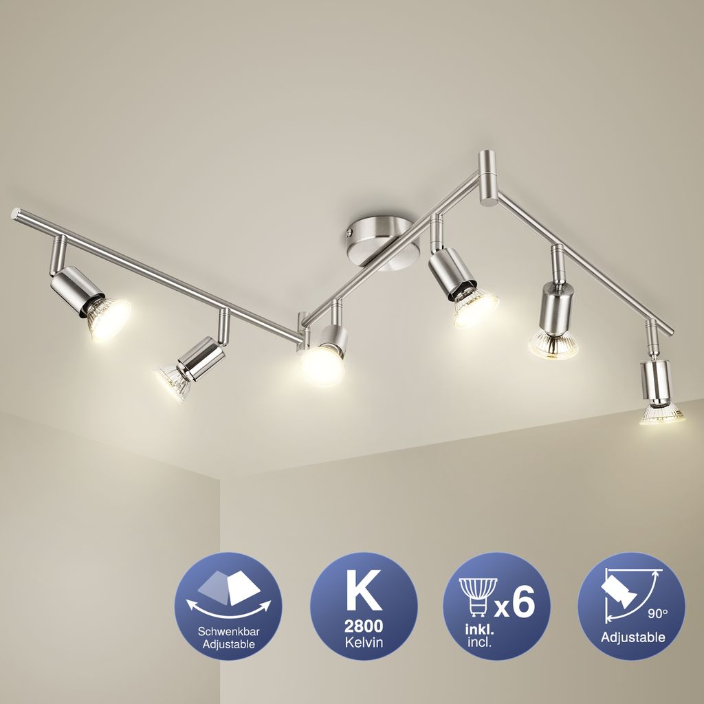GU10 LED Deckenleuchte 1-4-Flammig Deckenstrahler Strahler Küchen Warmweiß Lampe 