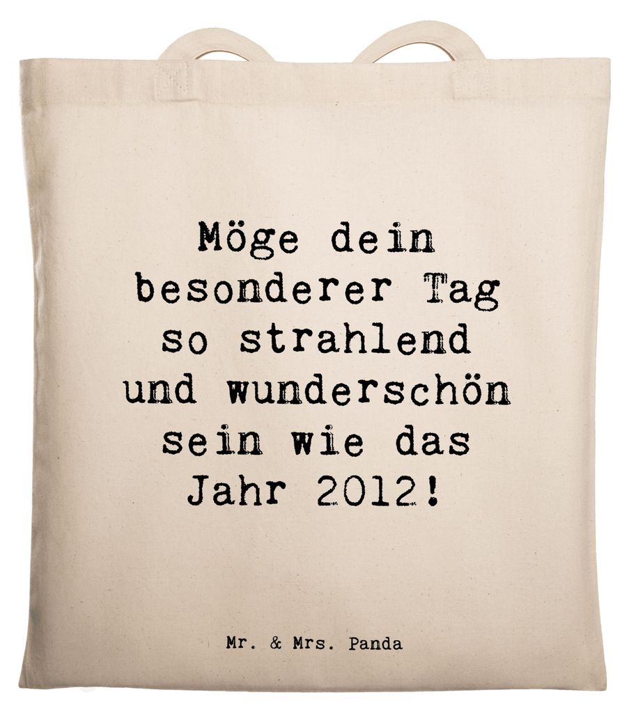 Mr. & Mrs. Panda Einkaufstasche Spruch 2012 Geburtstag - Weiß - Geschenk, Tasche, Happy Birthday, Erinnerung, strahlend, Freude, Geburtstagsgesche...