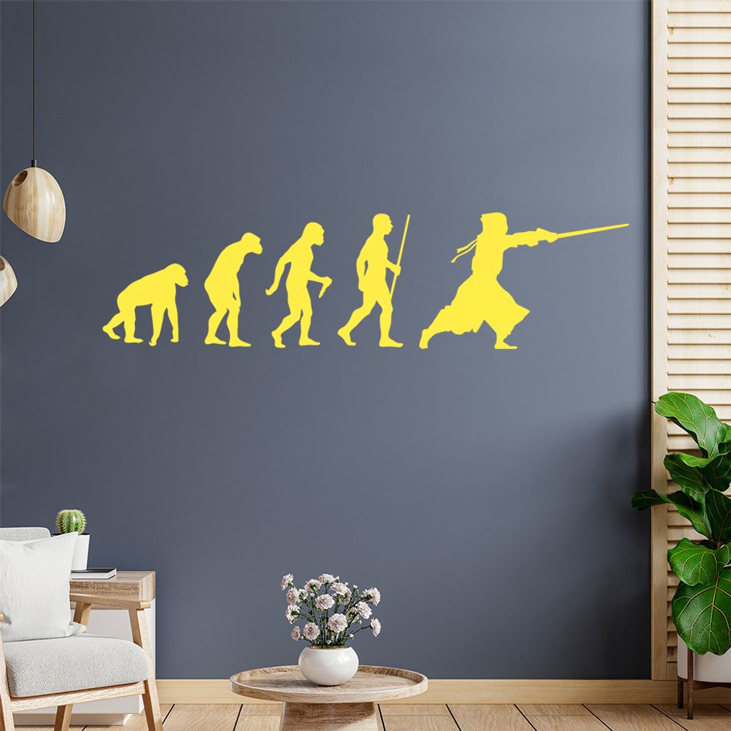 Kendo Kenjutsu Evolution Wandtattoo Wandaufkleber Wall Sticker - Dekoration, Küche, Wohnzimmer, Schlafzimmer, Badezimmer