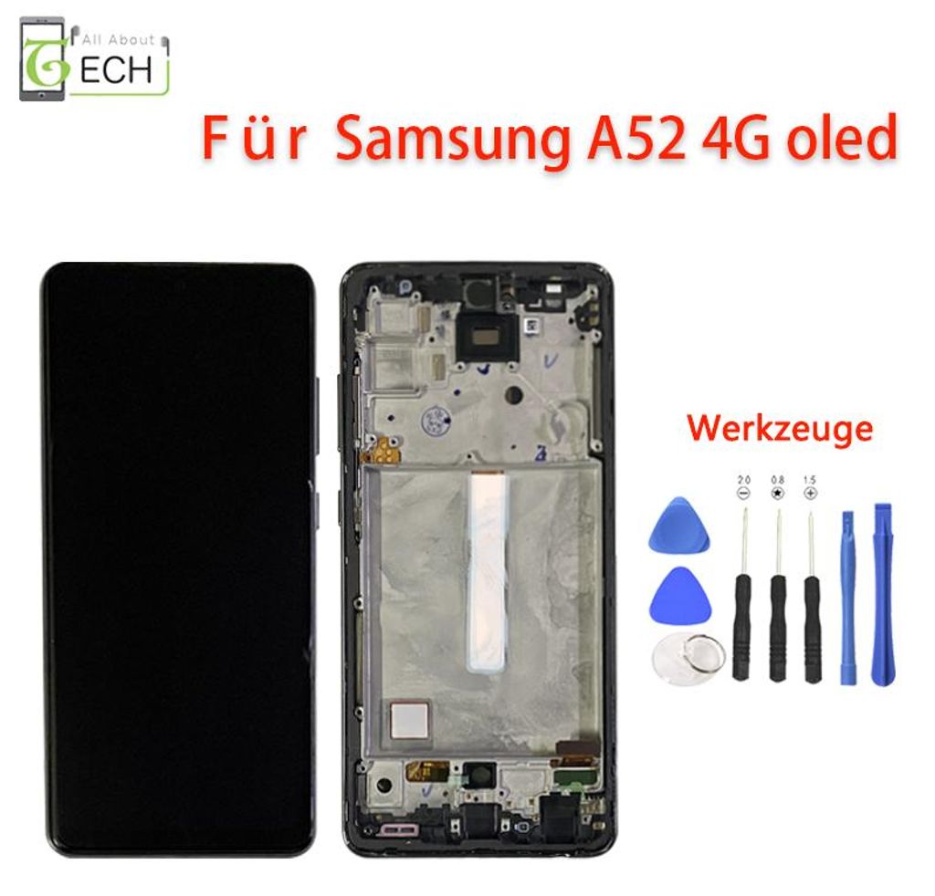 LCD für Samsung Galaxy A52 4G A525 Full OLED Display Bildschirm mit Rahmen