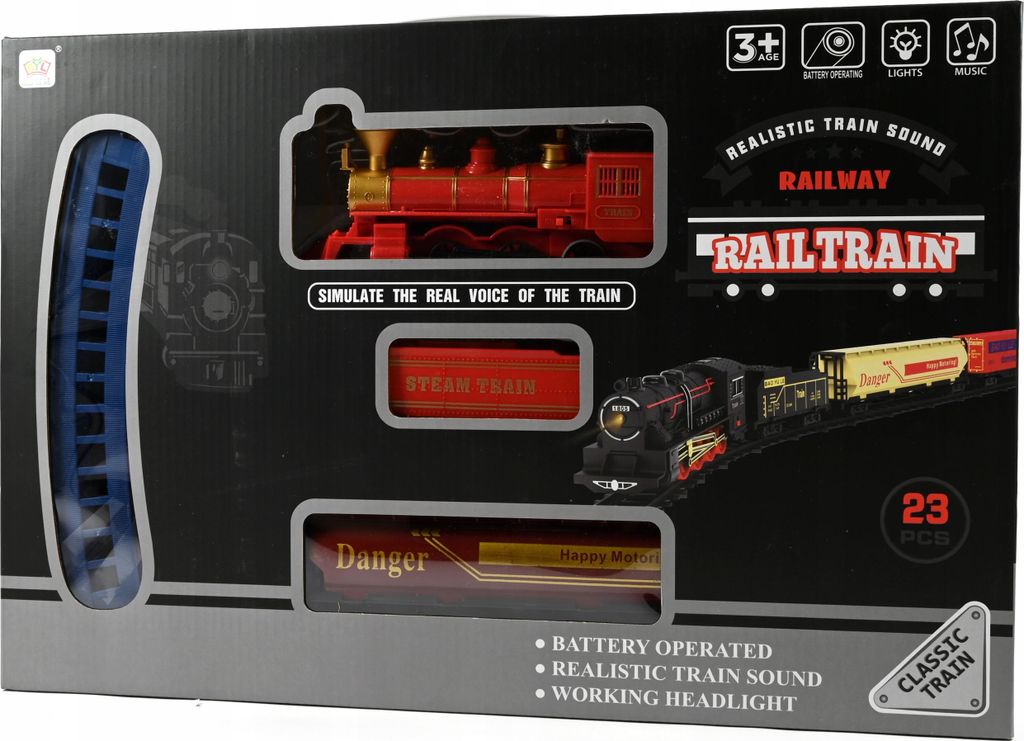 Elektrische Eisenbahn Spielzeug Set - Zug mit Waggons & Schienen für Kinder ab 3 Jahren