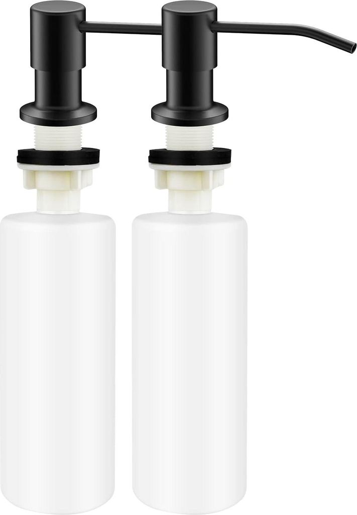 Seifenspender für die Küche - Edelstahl - 2 Stück - Weiß