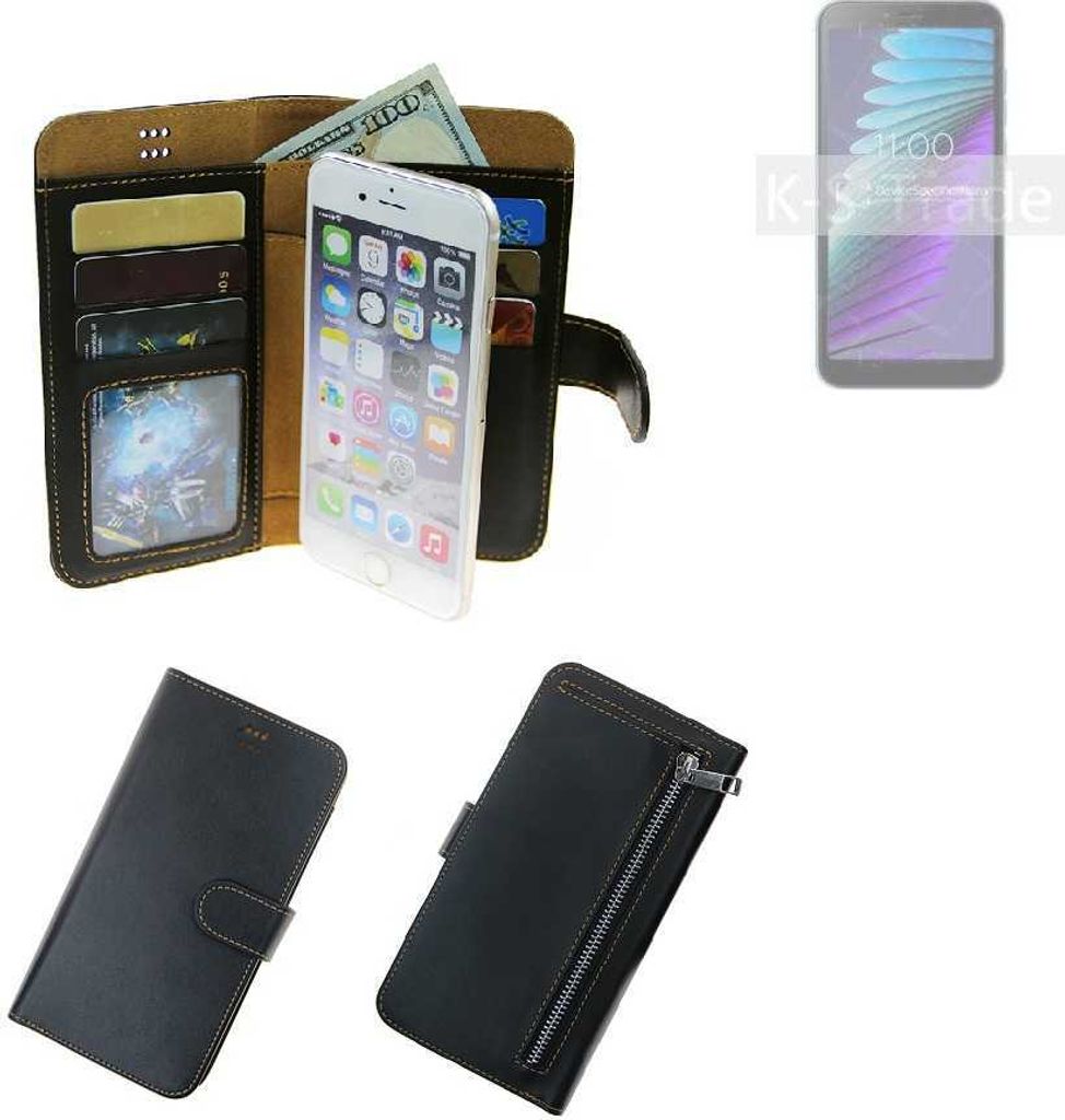 K-S-Trade Schutz Hülle kompatibel mit BQ Mobile BQ-5765L Clever Klapphülle Case Phone cover Slim Handytasche Handy Hülle schwarz aus Kunstleder (1