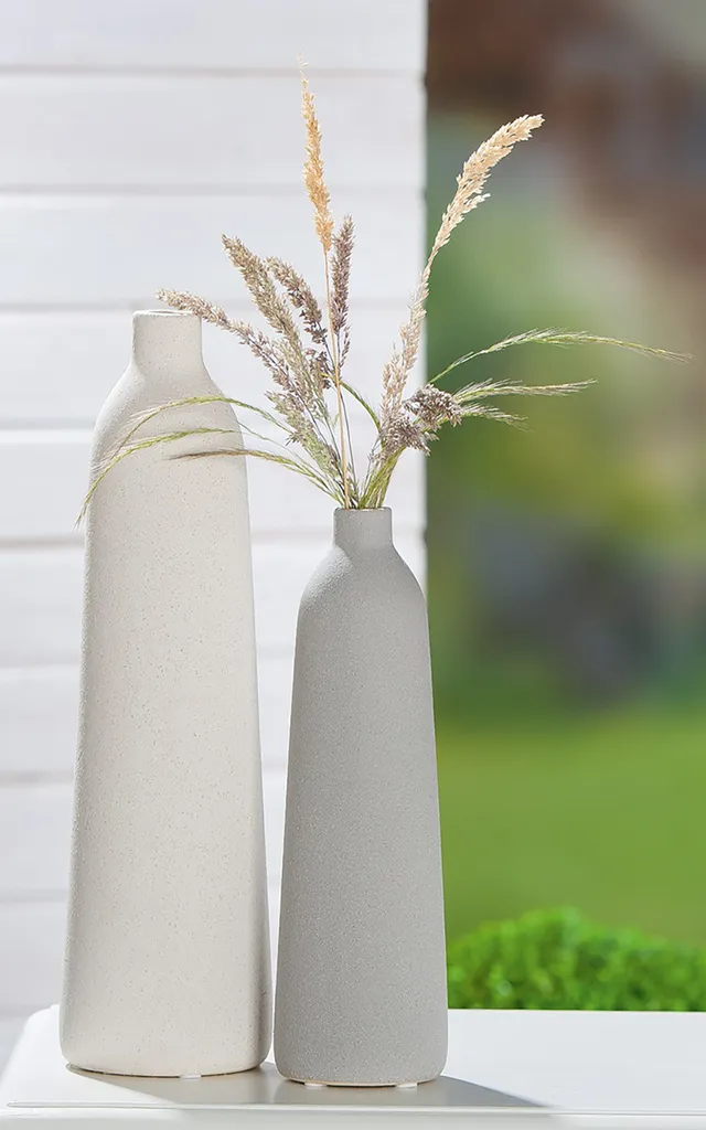 Vase en Céramique Artisanale Grezzo - Texture Rugueuse et Design Col Fin