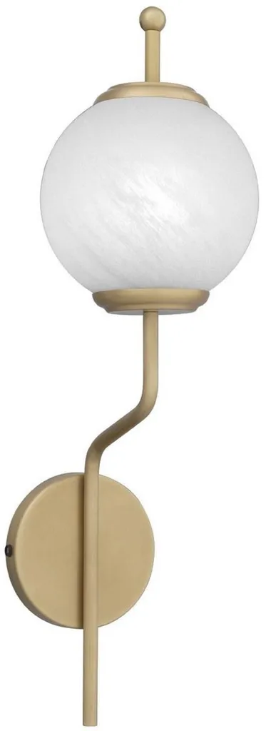 Lampe murale en laiton antique 66 cm avec abat-jour en verre opalin rond