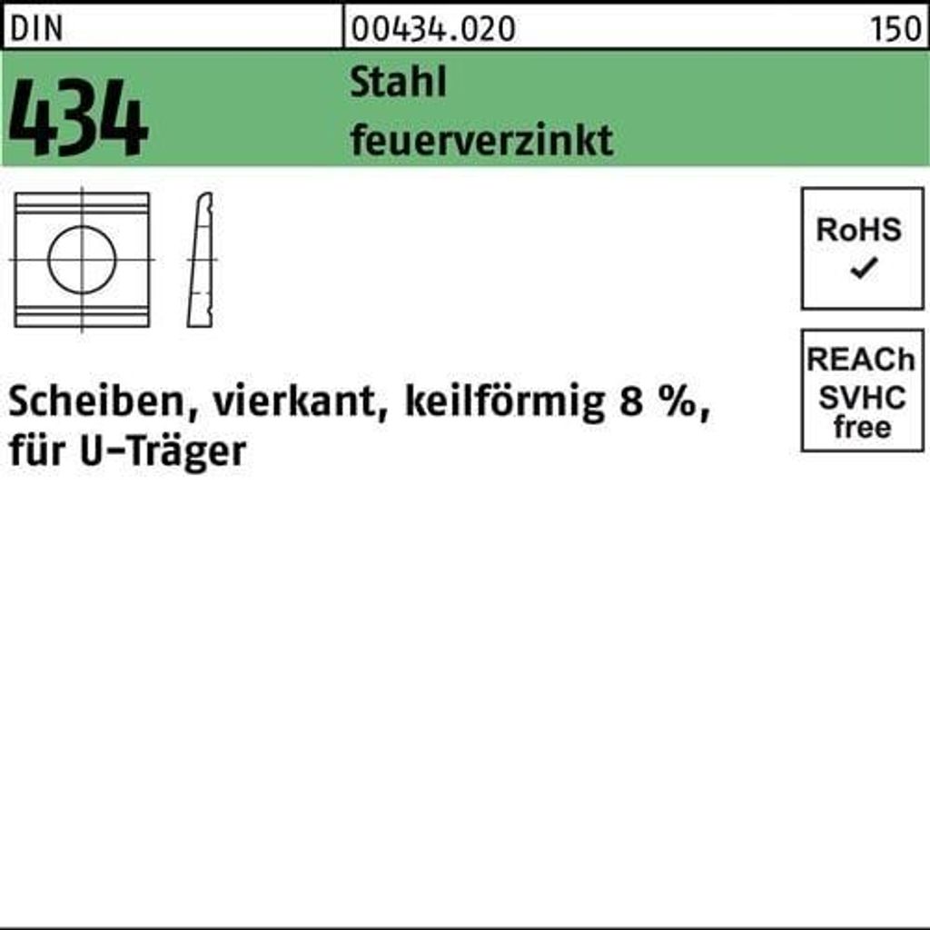 Reyher  434 Keil-U-Scheiben 26 mm üH/feuerverzinkt (50 Produktbild 