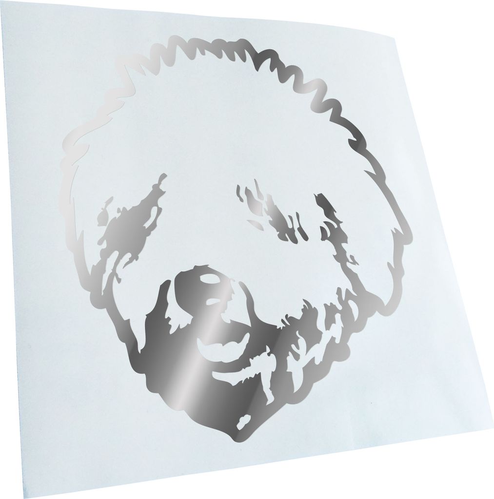 Kiwistar - Autoaufkleber - komondor Hund - Chrom - 60x55cm - Aufkleber für Auto, Laptop, Fahrrad, LKW, Motorrad mehrfarbig JDM Decal Racing