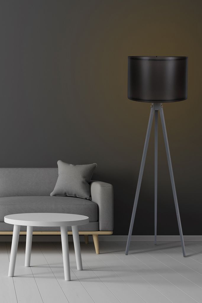 Opviq, 112- 112PRL, Schwarz,Grau, Stehlampen, MDF -Körper