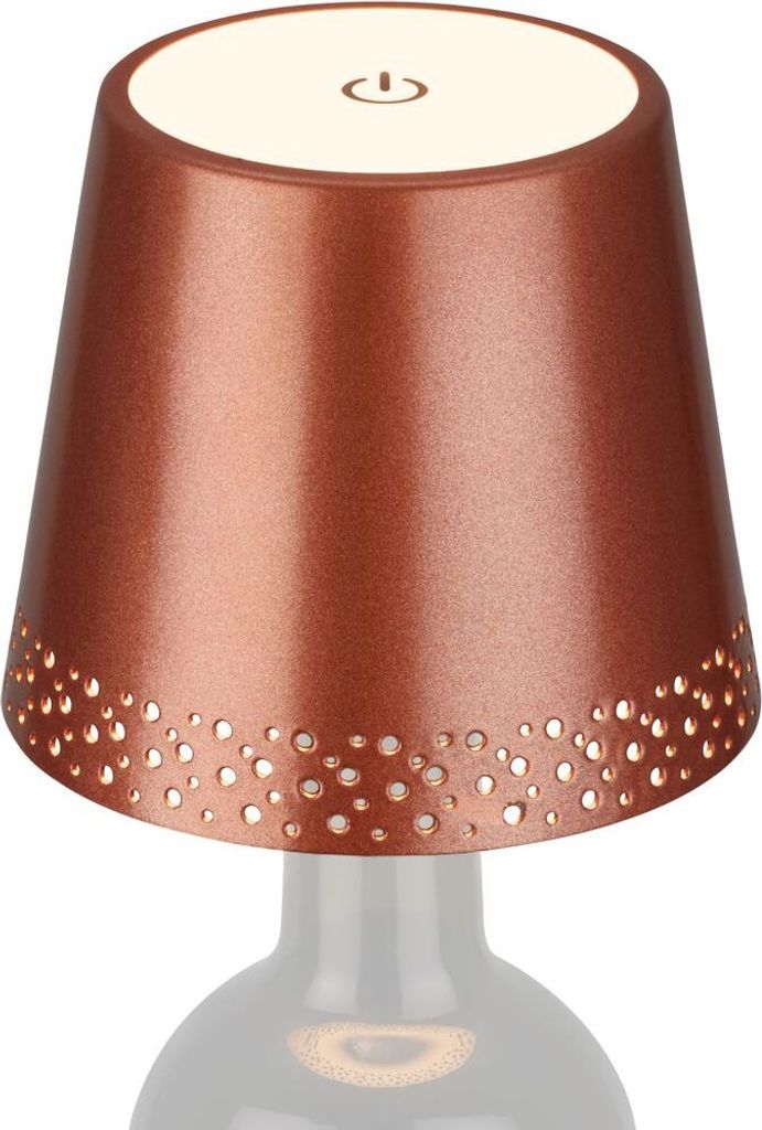 LED Akku-Flaschenlicht,kupfer-matt, LED-Modul/2,6W Produktbild 