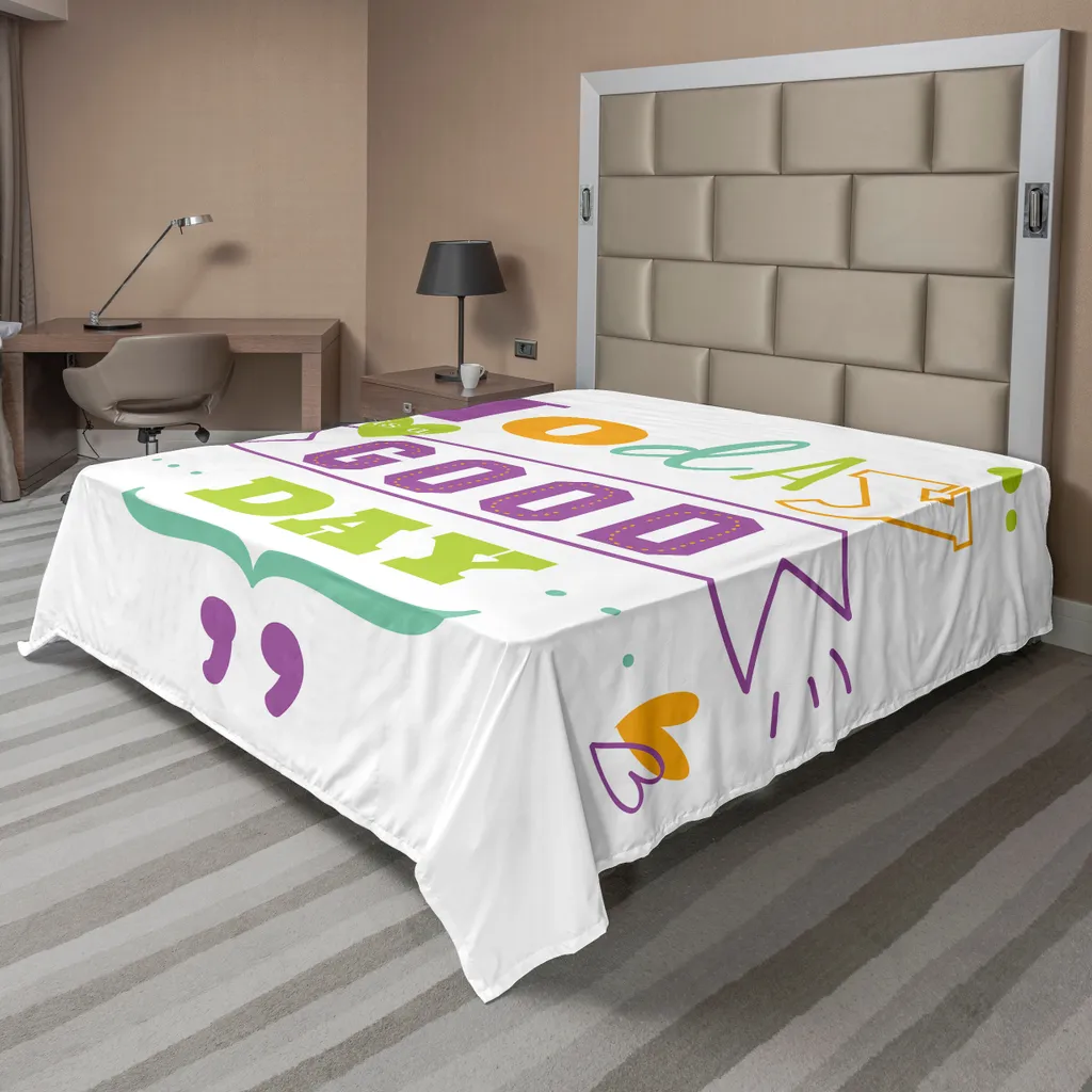 Drap de lit confortable Today is a Good Day doux et résistant 260x228cm