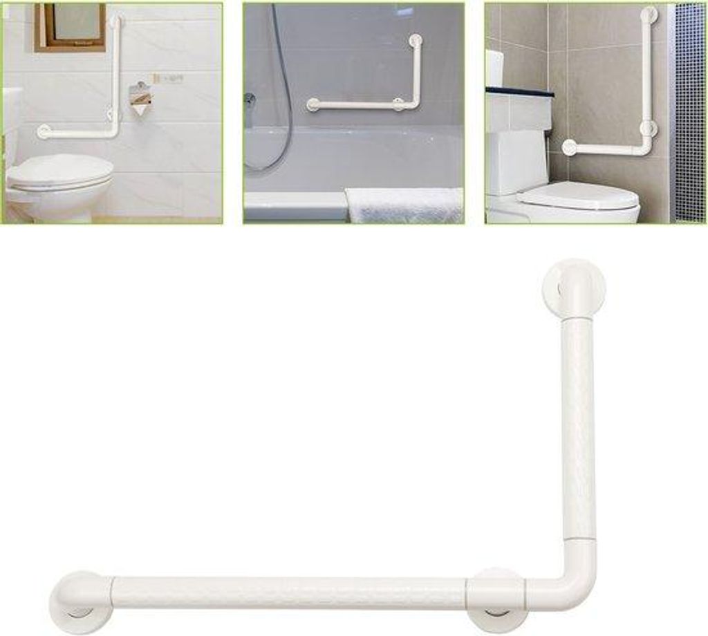 Badezimmerhalter L-vormig 60 x 40 cm - Duschhalter Handgriff Wandhalter für Badezimmer/Dusche - Badegreif Sicherheitsgriff bis 200KG